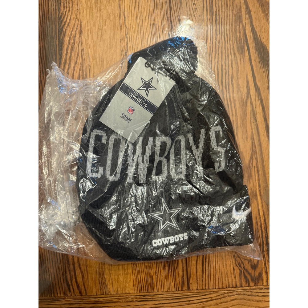 Nike Dallas Cowboys Beanie Mens‎ OSFM Black Knit Pom NFL Team Apparel Hat